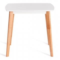 Стол обеденный Tetchair Claire квадратный столешница МДФ, опоры дерево гевея, белый / натуральное дерево, 80 x 80 x 75см