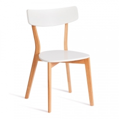 Стул Tetchair Claire сиденье МДФ, опоры дерево гевея, белый / натуральное дерево, 48 x 49,5 x 81,5 x SH44см