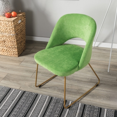 Кресло R-home Lars Green/Линк золото