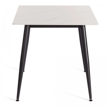 Стол обеденный Tetchair Austen/Остин столешница керамика матовая /опоры металл, белый/черный, 120х80х75см