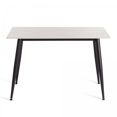 Стол обеденный Tetchair Austen/Остин столешница керамика матовая /опоры металл, белый/черный, 120х80х75см