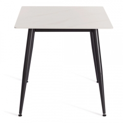 Стол обеденный Tetchair Austen/Остин столешница керамика матовая /опоры металл, белый/черный, 120х80х75см