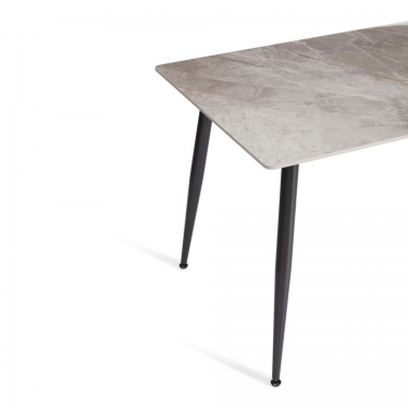 Стол обеденный Tetchair Austen/Остин столешница керамика глянцевая / опоры металл, серый/черный, 120x80x75 см