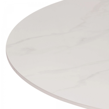 Стол обеденный Tetchair Tulip/Тулип столешница керамика глянцевая / опоры металл, белый/белый, 90х75 см