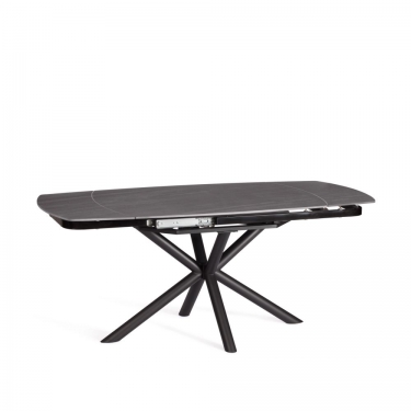 Стол обеденный Tetchair Winston/Винстон столешница керамика матовая /опоры металл, темно-серый/черный, 120+30+30x80x75 см