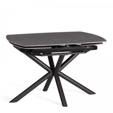 Стол обеденный Tetchair Winston/Винстон столешница керамика матовая /опоры металл, темно-серый/черный, 120+30+30x80x75 см