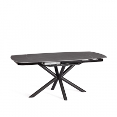 Стол обеденный Tetchair Winston/Винстон столешница керамика матовая /опоры металл, темно-серый/черный, 120+30+30x80x75 см