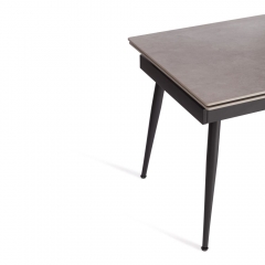 Стол обеденный Tetchair Lord Grey/Лорд Грей столешница керамика матовая /опоры металл, светло-серый/черный, 120+30+30x80x75 см