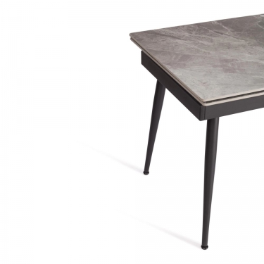 Стол обеденный Tetchair Lord Grey/Лорд Грей столешница керамика глянцевая / опоры металл, серый/черный, 120+30+30x80x75 см