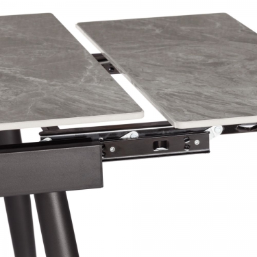 Стол обеденный Tetchair Lord Grey/Лорд Грей столешница керамика глянцевая / опоры металл, серый/черный, 120+30+30x80x75 см