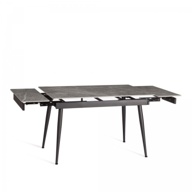 Стол обеденный Tetchair Lord Grey/Лорд Грей столешница керамика глянцевая / опоры металл, серый/черный, 120+30+30x80x75 см