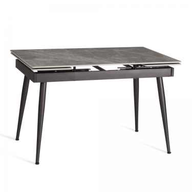 Стол обеденный Tetchair Lord Grey/Лорд Грей столешница керамика глянцевая / опоры металл, серый/черный, 120+30+30x80x75 см