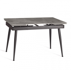 Стол обеденный Tetchair Lord Grey/Лорд Грей столешница керамика глянцевая / опоры металл, серый/черный, 120+30+30x80x75 см