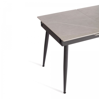 Стол обеденный Tetchair Balmoral / Балморал столешница керамика матовая /опоры металл, серый/черный, 120+40х80х75 см