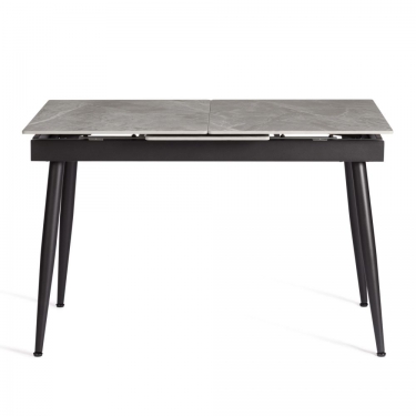 Стол обеденный Tetchair Balmoral / Балморал столешница керамика глянцевая / опоры металл, серый/черный, 120+40х80х75 см