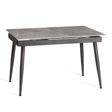Стол обеденный Tetchair Balmoral / Балморал столешница керамика глянцевая / опоры металл, серый/черный, 120+40х80х75 см