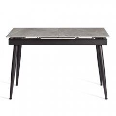 Стол обеденный Tetchair Balmoral / Балморал столешница керамика глянцевая / опоры металл, серый/черный, 120+40х80х75 см