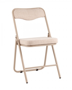 Стул складной мягкий Stool Group Джонни рогожка бежевая каркас бежевый
