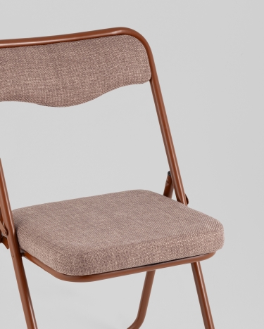 Стул складной мягкий Stool Group Джонни рогожка капучино каркас капучино