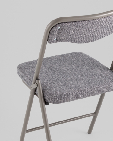 Стул складной мягкий Stool Group Джонни рогожка серо-голубой каркас серый