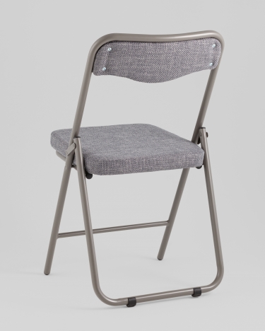 Стул складной мягкий Stool Group Джонни рогожка серо-голубой каркас серый