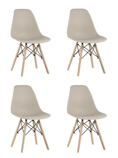 Стул Stool Group Eames Style DSW бежевый 4 шт. комплект разборный каркас