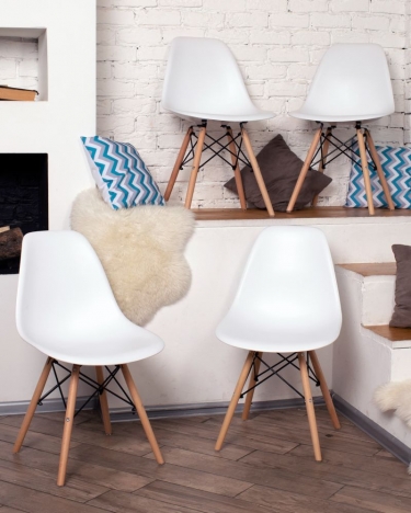 Стул Stool Group Eames Style DSW белый 4 шт. комплект разборный каркас