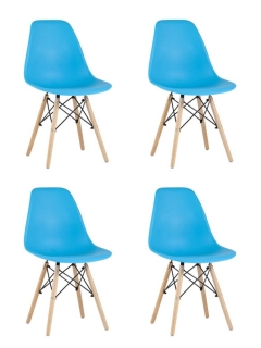Стул Stool Group Eames Style DSW бирюзовый 4 шт. комплект разборный каркас