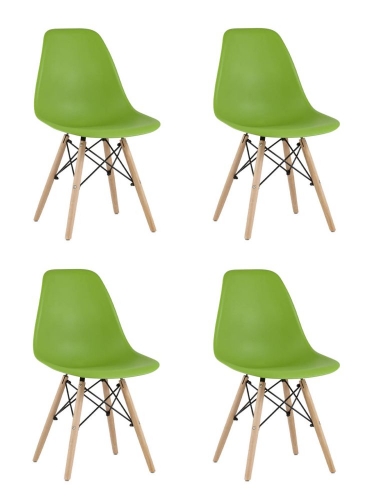 Стул Stool Group Eames Style DSW зеленый 4 шт. комплект разборный каркас