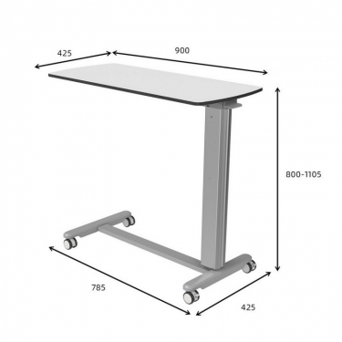 Передвижной приставной столик с регулировкой по высоте Eureka EUREKA ERK-BF-1006, белый