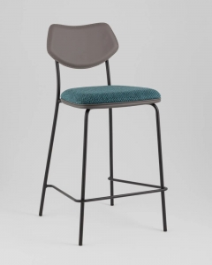 Стул полубарный Stool Group Casey темно-бирюзовый с серой экокожей