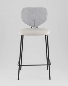 Стул полубарный Stool Group Masey серый с серой экокожей