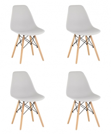 Стул Stool Group Eames Style DSW светло-серый 4 шт. комплект разборный каркас
