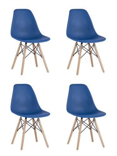 Стул Stool Group Eames Style DSW синий 4 шт. комплект разборный каркас