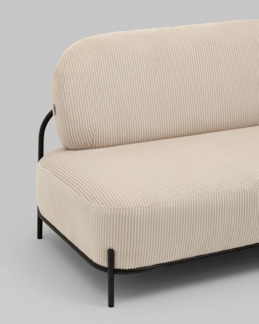 Диван Stool Group Стоун велюр рельефный молочный