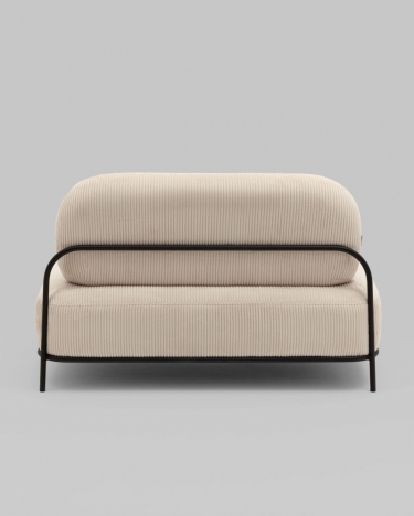 Диван Stool Group Стоун велюр рельефный молочный