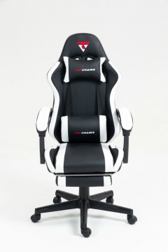 Кресло спортивное Stool Group TopChairs Prophet с оттоманкой черно-белый