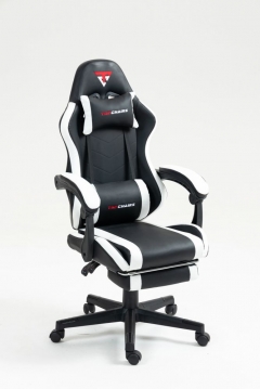 Кресло спортивное Stool Group TopChairs Prophet с оттоманкой черно-белый