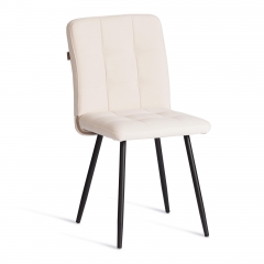 Стул обеденный Tetchair Medeo LT, велюр, молочный/черный, 4, 45х56х89 см