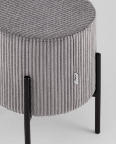 Пуф Stool Group Кейси велюр рельефный светло-серый