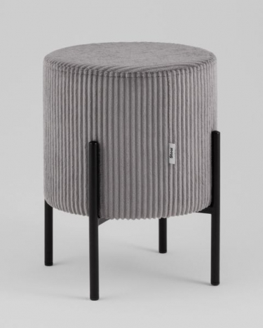 Пуф Stool Group Кейси велюр рельефный светло-серый