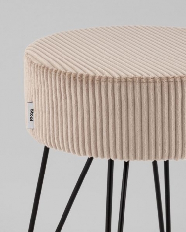 Пуф Stool Group Спейси велюр рельефный бежевый