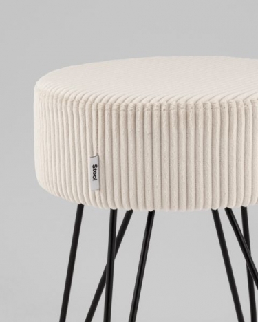 Пуф Stool Group Спейси велюр рельефный молочный