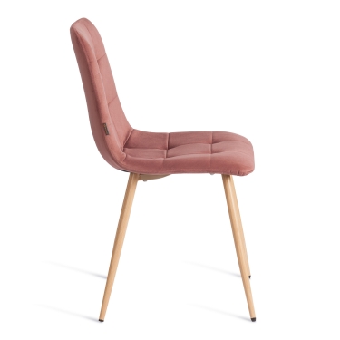 Стул Tetchair CHILLY mod. JSC-220 Велюр/металл , 44,5х52,5х88 см, Coral коралловый HLR44 / натуральный
