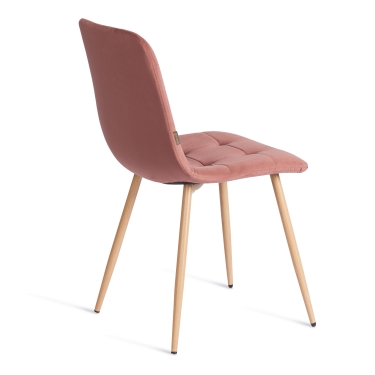 Стул Tetchair CHILLY mod. JSC-220 Велюр/металл , 44,5х52,5х88 см, Coral коралловый HLR44 / натуральный