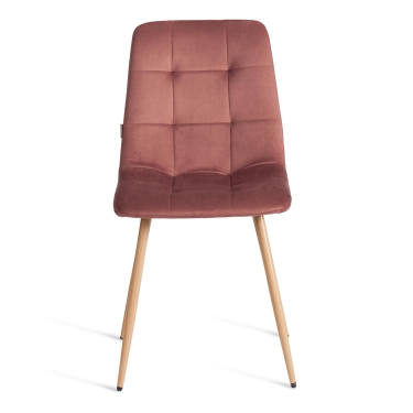 Стул Tetchair CHILLY mod. JSC-220 Велюр/металл , 44,5х52,5х88 см, Coral коралловый HLR44 / натуральный