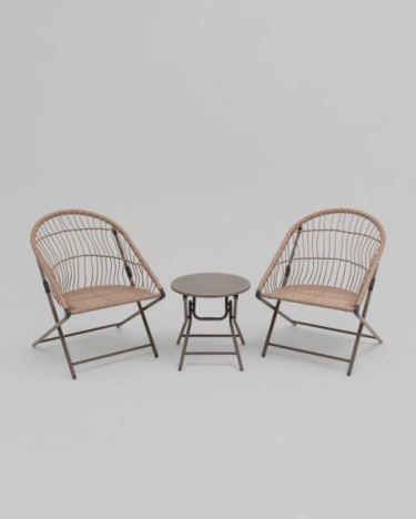 Комплект складной мебели для сада Stool Group Soley коричневый