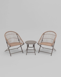 Комплект складной мебели для сада Stool Group Soley коричневый