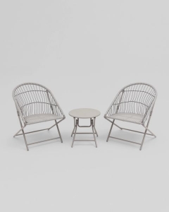Комплект складной мебели для сада Stool Group Soley светло-серый