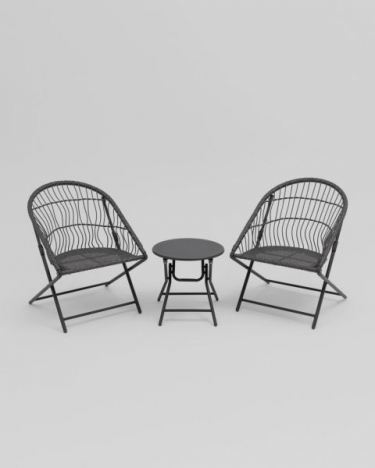 Комплект складной мебели для сада Stool Group Soley темно-серый